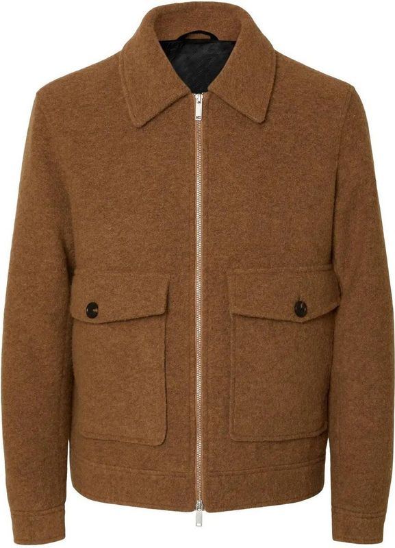 SELECTED HOMME - Overhemdjack - Wolmix - Regular Fit - Lange Mouwen - Platte Kraag