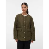 Vmmillie - Gequilte Jas - O-hals - Lange Mouwen - Knoopsluiting - Voorzakken - Volledig Gevoerd