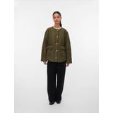 Vmmillie - Gequilte Jas - O-hals - Lange Mouwen - Knoopsluiting - Voorzakken - Volledig Gevoerd