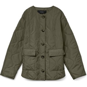 Vmmillie - Gequilte Jas - O-hals - Lange Mouwen - Knoopsluiting - Voorzakken - Volledig Gevoerd