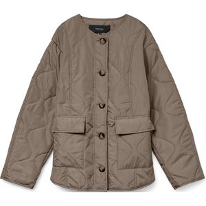 Vmmillie - Gequilte Jas - O-hals - Lange Mouwen - Knoopsluiting - Voorzakken - Volledig Gevoerd