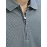 Jack & Jones - JJEAUSTIN ZIP POLO SS NOOS - Poloshirt - Stormy Weather