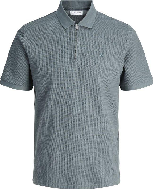 Jack & Jones - JJEAUSTIN ZIP POLO SS NOOS - Poloshirt - Stormy Weather