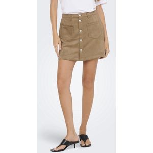 Only Onlamazing-Stina Faux suède rok PNT, Cocoa Créme, XS