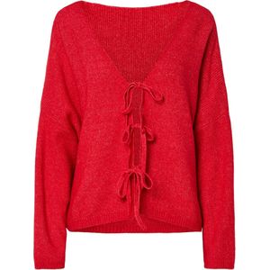 Pcosa Ls Rev V-hals Tie Knit Pwp Bc, goji berry, S