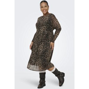 Carforest - Midi-jurk - Zwart - Regular Fit - Lange Mouwen