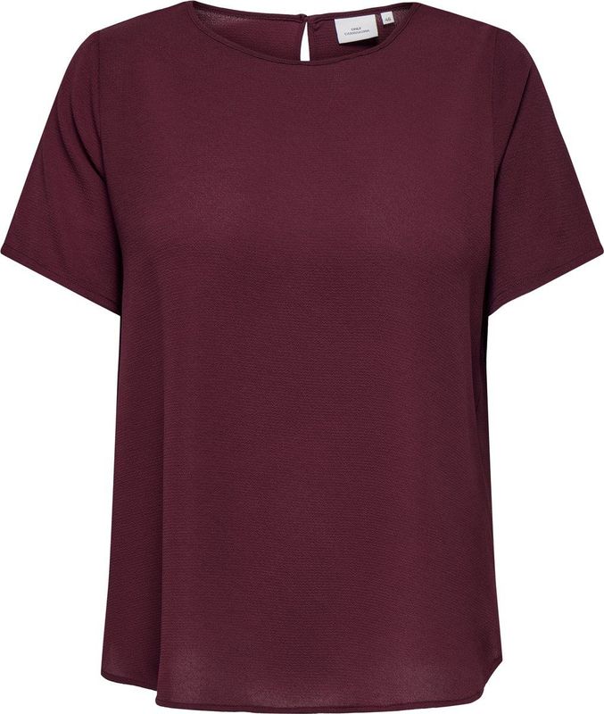 ONLY CARMAKOMA - Top - Zwart - Geweven Stof - Korte Mouwen