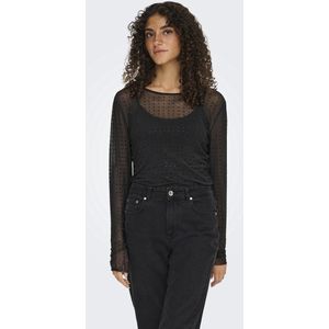 Onlhilen - Top - O-hals - Lange Mouwen - Slim Fit - Strass Steentjes
