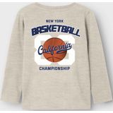 Name It - Nmmknoxo - T-shirt - Mélange Peyote - Voor Kinderen - Lange Mouwen