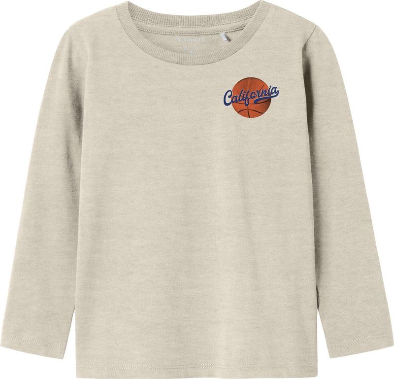 Name It - Nmmknoxo - T-shirt - Mélange Peyote - Voor Kinderen - Lange Mouwen