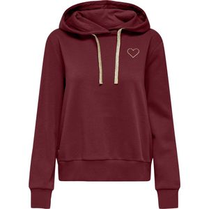 Only - Onlnoli Heart Hood Swt - Trui - Cabernet/gold - Dames