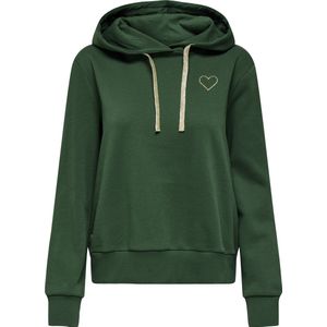 Only - Onlnoli Heart Hood Swt Noos - Groene Trui - Dames