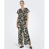 JDY - Losse Broek - Beige-Zwarte Print