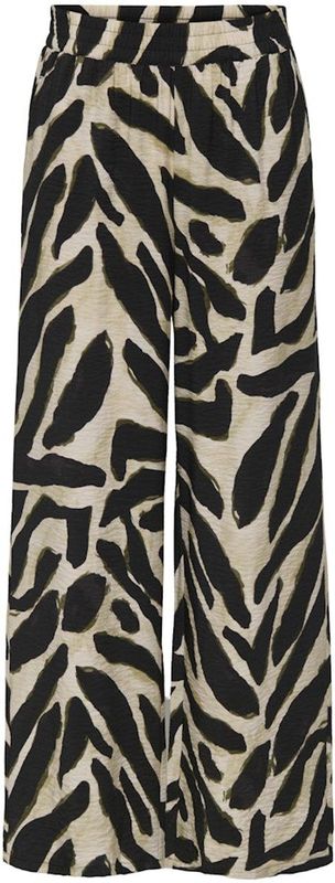 JDY - Losse Broek - Beige-Zwarte Print