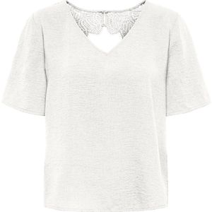 JDY - Top - Wit - Korte Mouwen - Ronde Hals - 100% Polyester