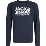 JACK & JONES Junior - T-shirt - Blauw - Jersey - Lange Mouwen
