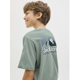 JACK&JONES - JJELOGO TEE SS ONECK 2 COL AW25 NOOS JNR - T-shirt - Groen - Jongens