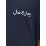 Jack & Jones - JJYUKI - Shirt - Nachtblauw - Ronde Hals - Kwartmouw