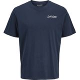 Jack & Jones - JJYUKI - Shirt - Nachtblauw - Ronde Hals - Kwartmouw
