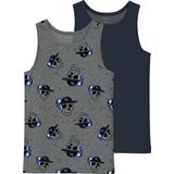 Dark Grey Melange - Hemd - Jersey - Mouwloos - Normale Pasvorm