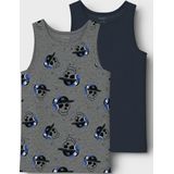 Dark Grey Melange - Hemd - Jersey - Mouwloos - Normale Pasvorm