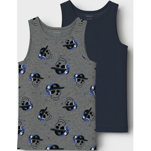 Dark Grey Melange - Hemd - Jersey - Mouwloos - Normale Pasvorm