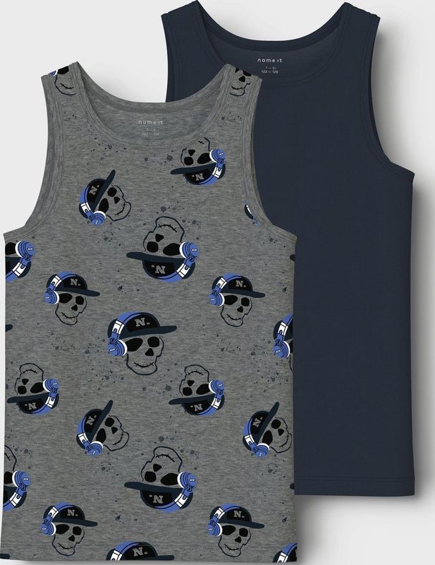 Dark Grey Melange - Hemd - Jersey - Mouwloos - Normale Pasvorm