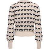 Jacqueline de Yong - Jdysigrid Life On Puff - Trui - Cement/w. Black Hearts