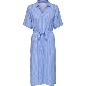 ONLY - ONLYASMIN SHIRT DRESS WVN - Dames - Mini Jurk - V-Hals - Korte Mouwen - Regular Fit