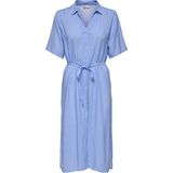 ONLY - ONLYASMIN SHIRT DRESS WVN - Dames - Mini Jurk - V-Hals - Korte Mouwen - Regular Fit