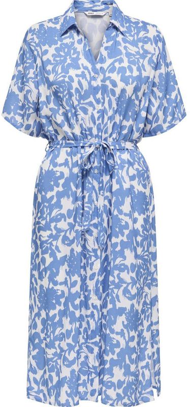 Onlyasmin - Midi-jurk - V-Hals - Korte Mouwen - Regular Fit