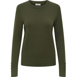 Jdy - Malou L/S On Button - Trui - Ivy-groen - Gebreide Pasvorm