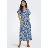 ONLY - ONLJAKIRI LINEN SS MIDI SHIRT DRESS - Dames - Blousejurk - Groen - Katoen