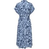 ONLY - ONLJAKIRI LINEN SS MIDI SHIRT DRESS - Dames - Blousejurk - Groen - Katoen