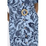 ONLY - ONLJAKIRI LINEN SS MIDI SHIRT DRESS - Dames - Blousejurk - Groen - Katoen