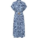 ONLY - ONLJAKIRI LINEN SS MIDI SHIRT DRESS - Dames - Blousejurk - Groen - Katoen