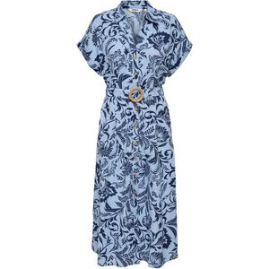 ONLY - ONLJAKIRI LINEN SS MIDI SHIRT DRESS - Dames - Blousejurk - Groen - Katoen