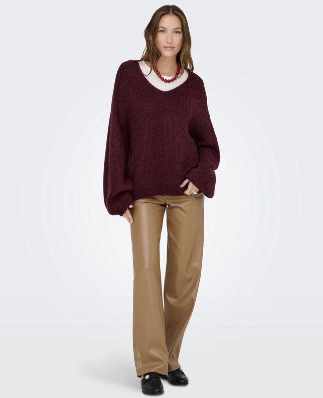 JDY - Gebreide Pullover - V-Hals - Lange Mouwen - Regular Fit