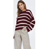 Jacqueline de Yong - Jdyjusty Stripe - Pullover - Cabernet/Ecru - Dames