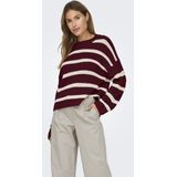 Jacqueline de Yong - Jdyjusty Stripe - Pullover - Cabernet/Ecru - Dames