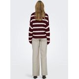 Jacqueline de Yong - Jdyjusty Stripe - Pullover - Cabernet/Ecru - Dames
