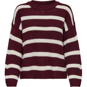 Jacqueline de Yong - Jdyjusty Stripe - Pullover - Cabernet/Ecru - Dames