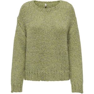 Only - Onlmille Ls O-neck Knt - Gebreide Trui - Mosgroen