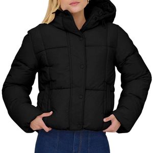 JDY - Wonder Short Hood Puffer - Winterjas - Zwart - Dames