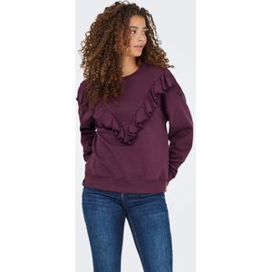 Onlely - Sweatshirt - Regular Fit - Lange Mouwen - O-hals - Ruches