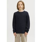 JACK & JONES JUNIOR trui donkerblauw grof gebreid