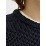 JACK & JONES JUNIOR trui donkerblauw grof gebreid