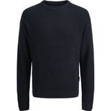 JACK & JONES JUNIOR trui donkerblauw grof gebreid