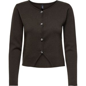 Only - Onlscarlett Ls Button Cardigan - Chocolade Taart - Gebreide Jas
