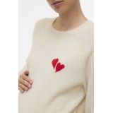 Vero Moda - VMMBam - Trui - Crème/Rood - Knitwear